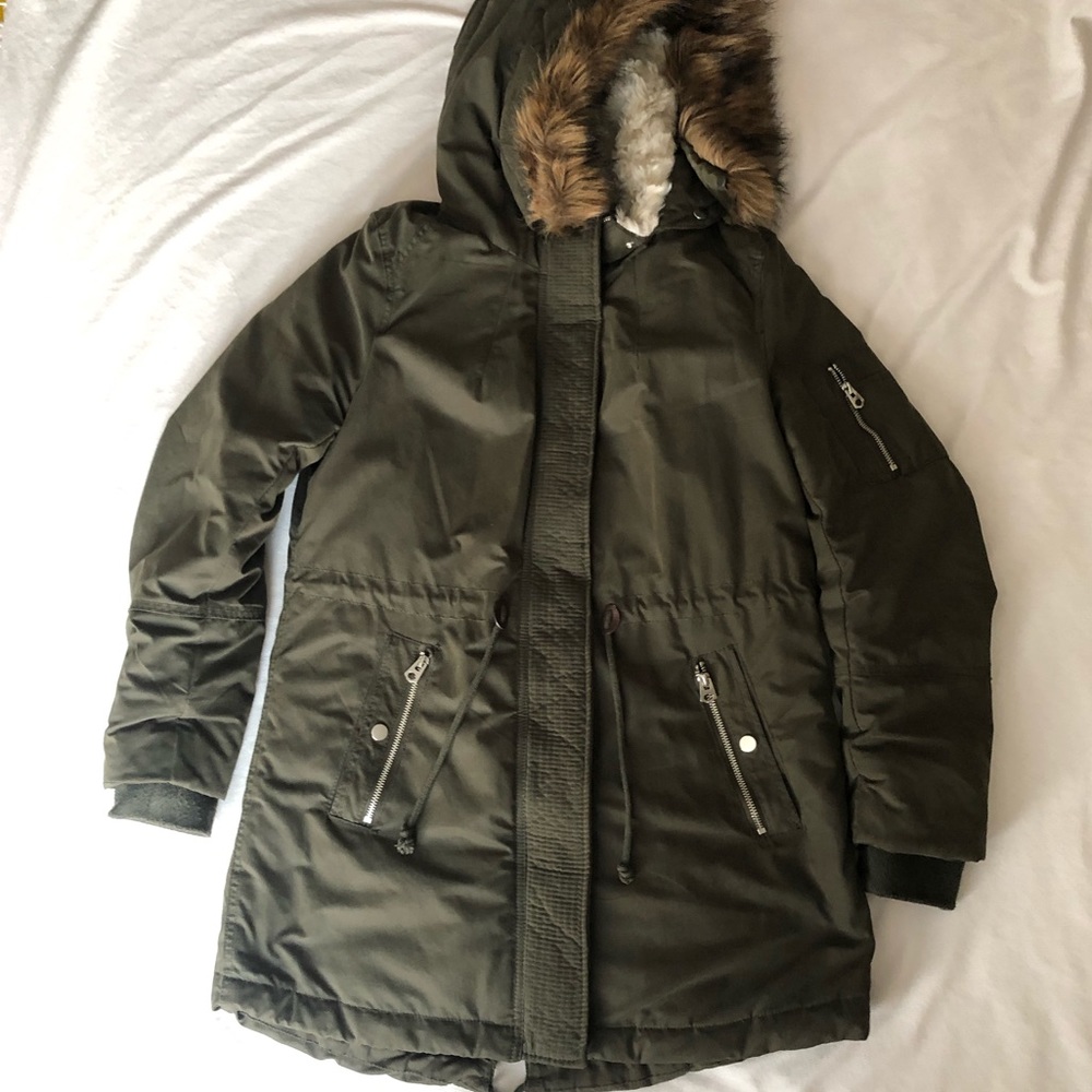 Green Winter Parka Jacket